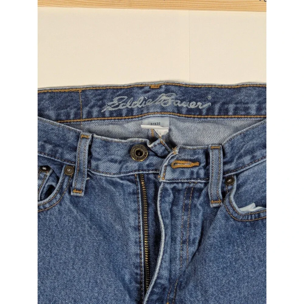 Eddie Bauer Straight Leg Denim Jeans Blue Medium Wash Classic Fit Mens 31x32